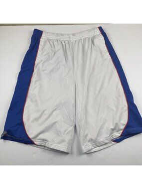 Pro 5 Super Heavy Basketball Shorts Men’s 4XL Mesh Pockets White Blue Lined